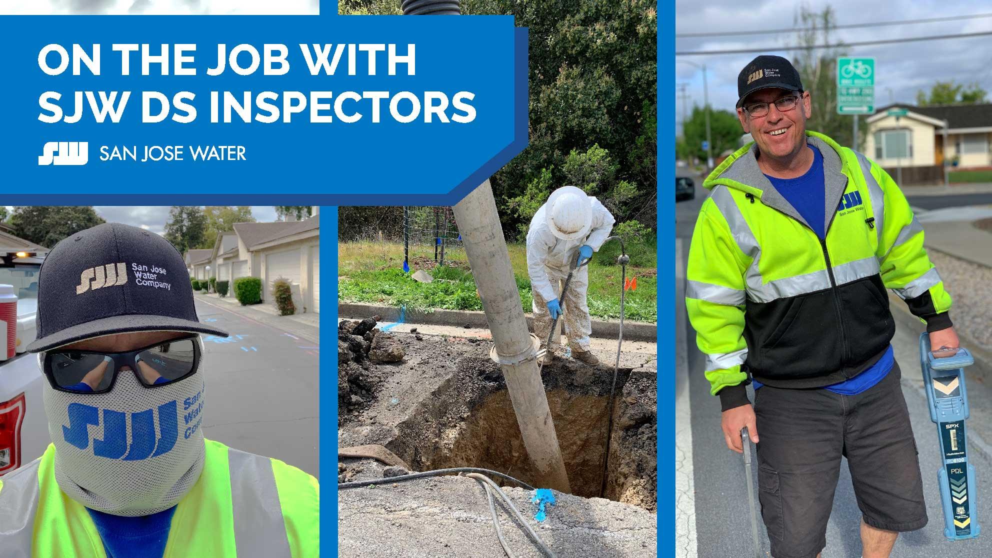three images of San Jose Water employees on the job 