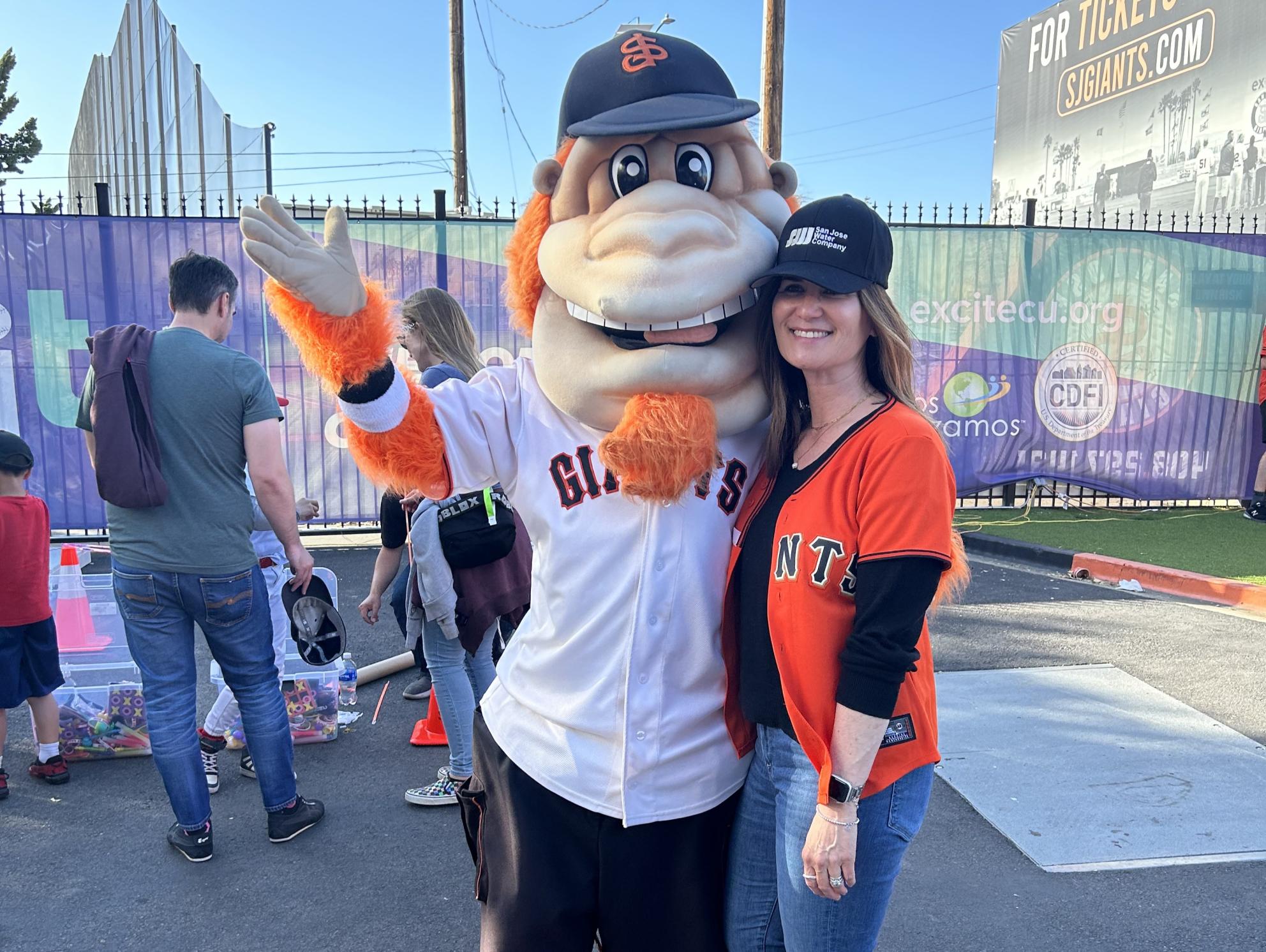 Tonya Moniz-Witten Gigante at Water Awareness Night with the San Jose Giants