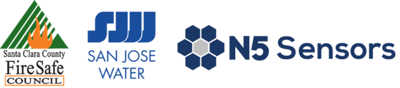 FireSafe Council Logo, San Jose Water Logo, N5 Sensors Logo