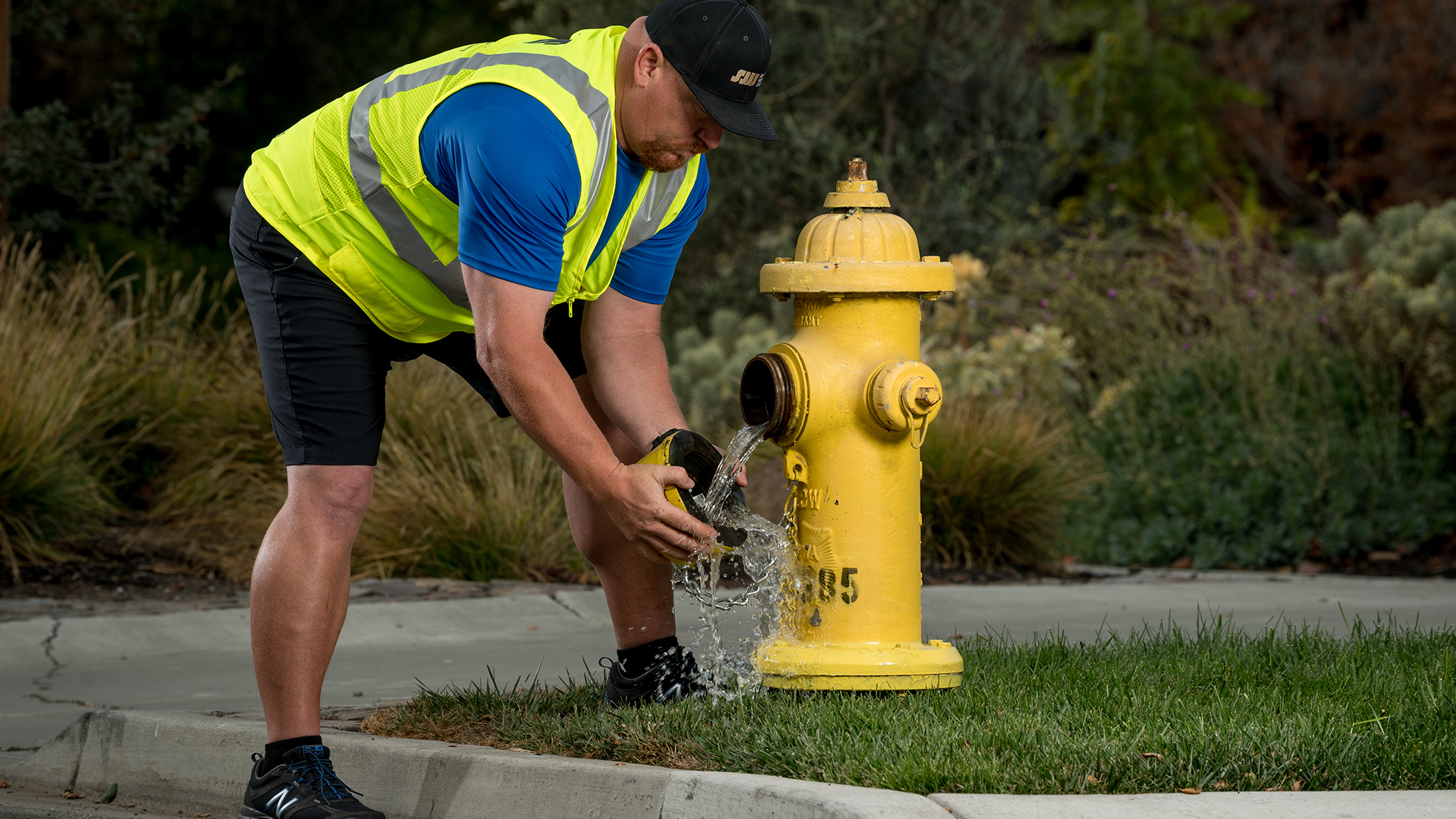 an employee working on a fire hydrant
