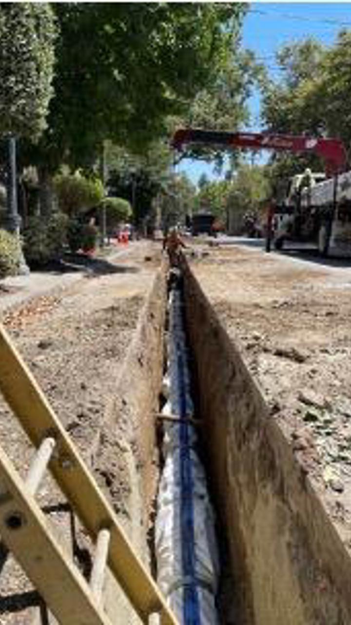 a water pipe in the ground