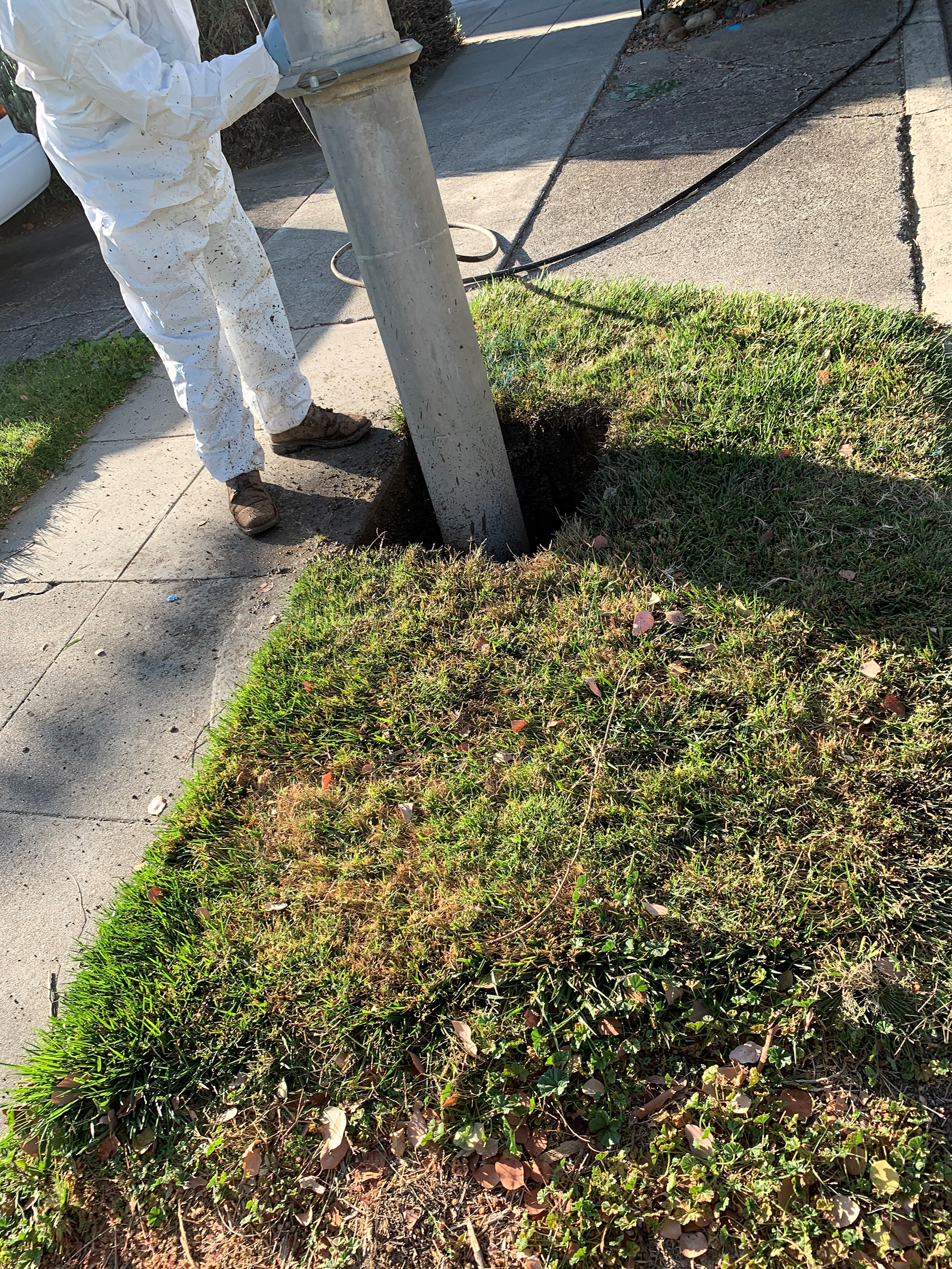 a pipe coming out of the ground